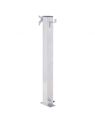 Colonna d'Acqua da Giardino 80 cm Acciaio Inox Quadrato