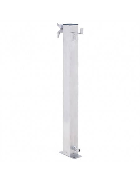 Colonna d'Acqua da Giardino 80 cm Acciaio Inox Quadrato