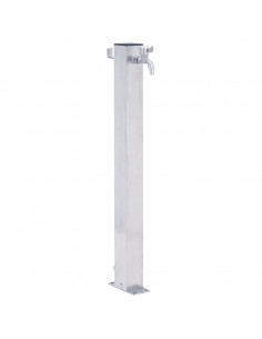 Colonna d'Acqua da Giardino 40 cm Acciaio Inox Quadrato 2