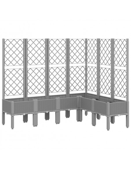 Fioriera Giardino con Graticcio Grigio Chiaro 160x120x142 cm PP