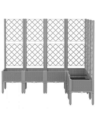 Fioriera Giardino con Graticcio Grigio Chiaro 160x120x142 cm PP