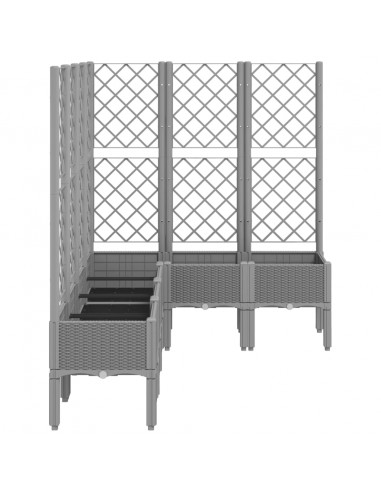 Fioriera Giardino con Graticcio Grigio Chiaro 160x120x142 cm PP