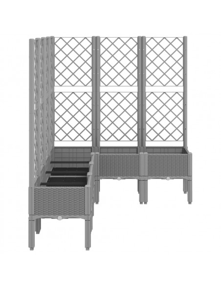 Fioriera Giardino con Graticcio Grigio Chiaro 160x120x142 cm PP