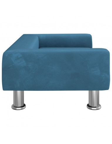 Divano per Bambini Blu 70x45x26,5 cm in Velluto