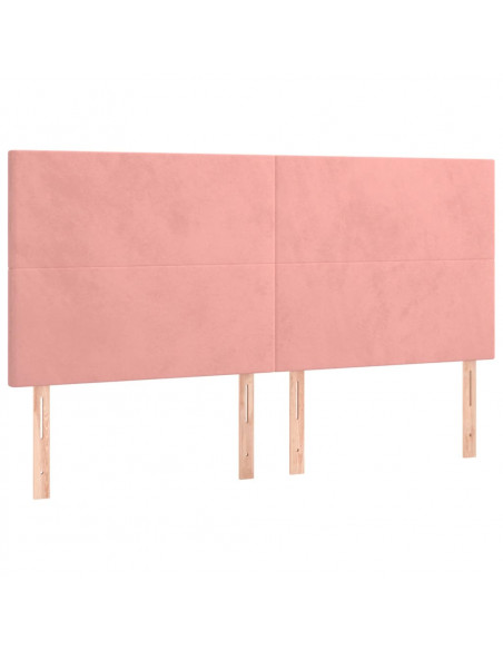 Testiera 4 pz Rosa 80x5x78/88 cm in Velluto
