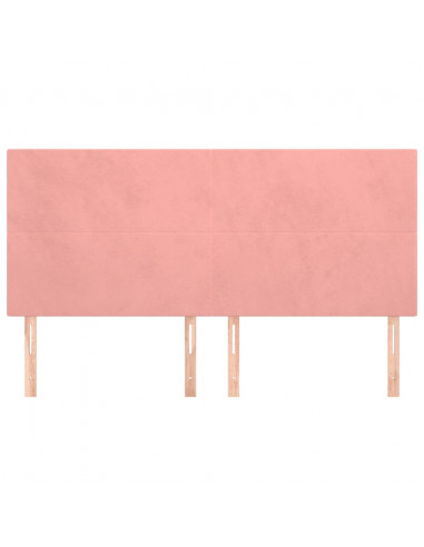 Testiera 4 pz Rosa 80x5x78/88 cm in Velluto