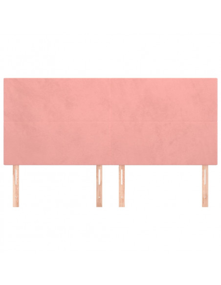 Testiera 4 pz Rosa 80x5x78/88 cm in Velluto