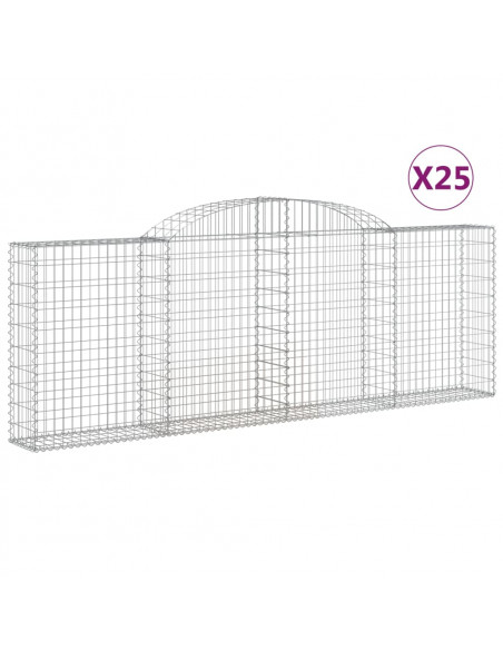 Cesti Gabbioni ad Arco 25 pz 300x30x100/120 cm Ferro Zincato