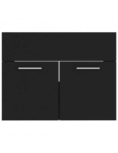 Set Mobili da Bagno Nero in Legno Multistrato