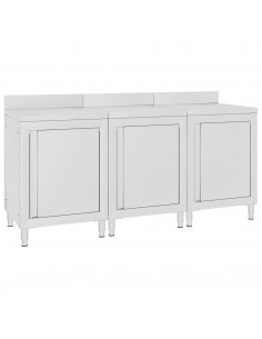 Mobiletto con Piano di Lavoro 180x60x96 cm in Acciaio Inox 2