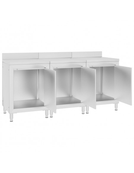 Mobiletto con Piano di Lavoro 180x60x96 cm in Acciaio Inox