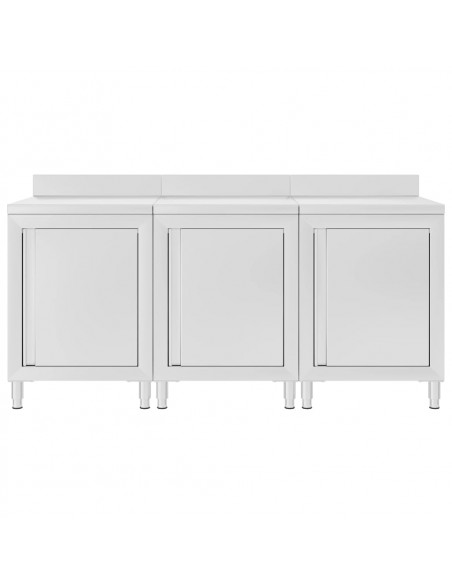 Mobiletto con Piano di Lavoro 180x60x96 cm in Acciaio Inox
