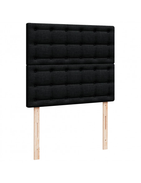 Giroletto a Molle con Materasso Nero 120x200 cm in Tessuto