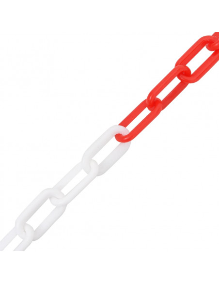 Catena Segnaletica Rossa e Bianca 30 m Ø4 mm in Plastica