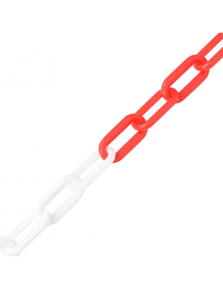 Catena Segnaletica Rossa e Bianca 100 m Ø8 mm in Plastica