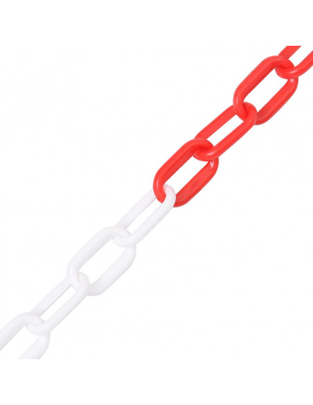 Catena Segnaletica Rossa e Bianca 100 m Ø6 mm in Plastica