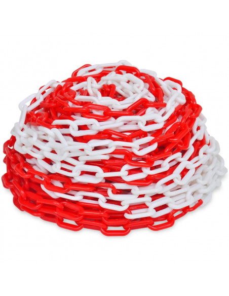 Catene di Sicurezza Traffico 2 pz Rosso e Bianco Plastica 30 m