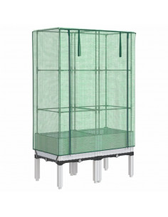 Letto Rialzato con Copertura Serra Effetto Rattan 80x40x140 cm 2