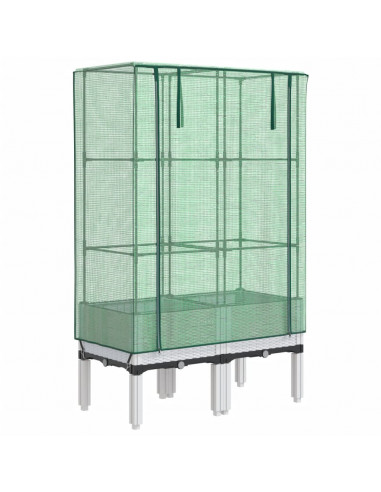 Letto Rialzato con Copertura Serra Effetto Rattan 80x40x140 cm