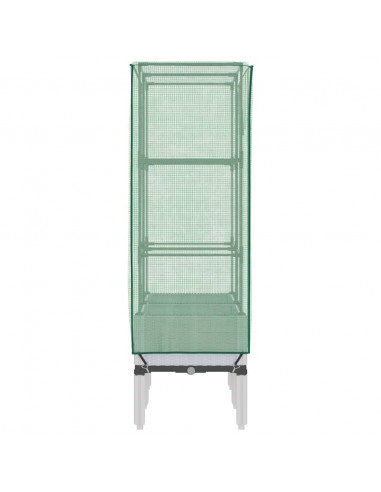 Letto Rialzato con Copertura Serra Effetto Rattan 80x40x140 cm