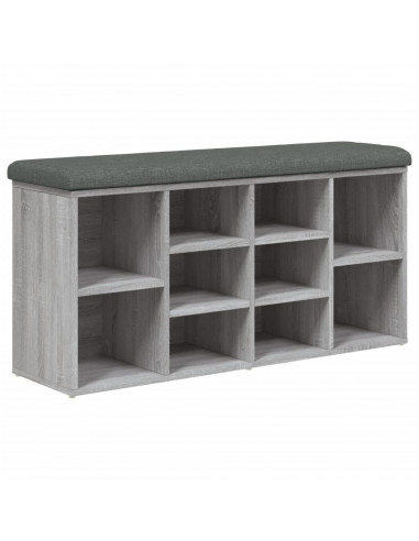 Panca Porta Scarpe Grigio Sonoma 102x32x50 cm Legno Multistrato