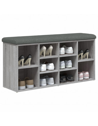 Panca Porta Scarpe Grigio Sonoma 102x32x50 cm Legno Multistrato