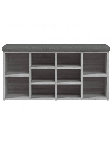 Panca Porta Scarpe Grigio Sonoma 102x32x50 cm Legno Multistrato