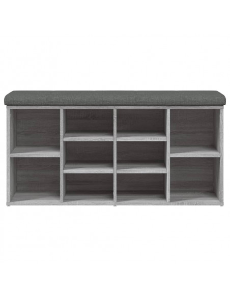 Panca Porta Scarpe Grigio Sonoma 102x32x50 cm Legno Multistrato