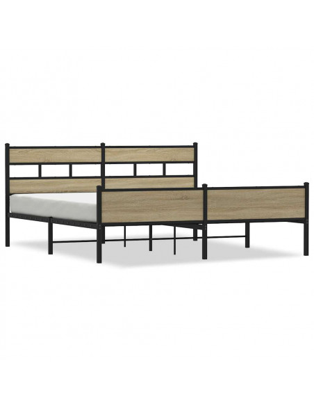 Giroletto senza Materaso in Metallo Rovere Sonoma 180x200 cm