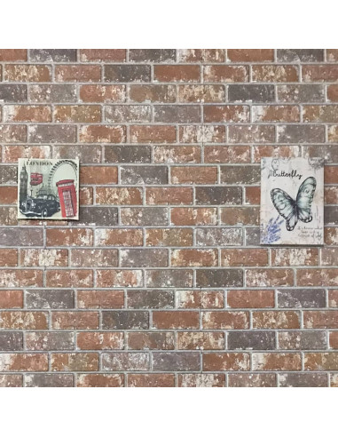 Pannelli Murali 3D con Mattoni Grigio & Marrone Scuro 11 pz EPS