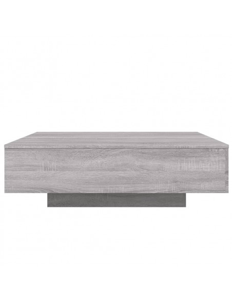 Tavolino da Soggiorno con Luci LED Grigio Sonoma 100x100x31 cm