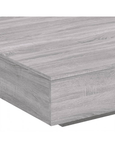 Tavolino da Soggiorno con Luci LED Grigio Sonoma 100x100x31 cm