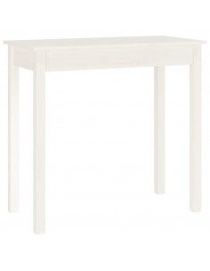 Tavolo Consolle Bianco 80x40x75 cm in Legno Massello di Pino 2