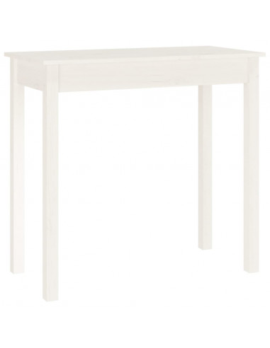 Tavolo Consolle Bianco 80x40x75 cm in Legno Massello di Pino