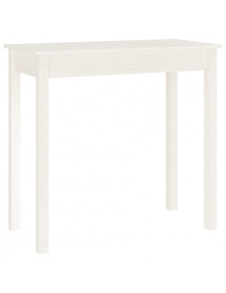 Tavolo Consolle Bianco 80x40x75 cm in Legno Massello di Pino