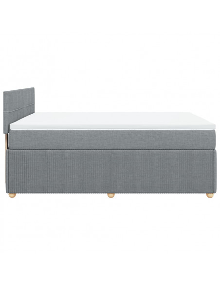 Giroletto a Molle con Materasso Grigio Chiaro 160x200cm Tessuto