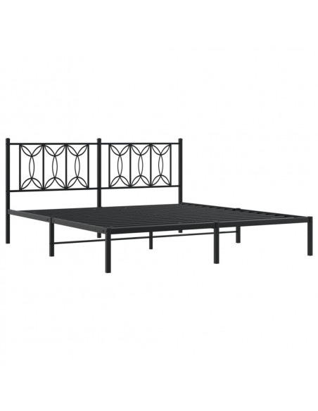 Giroletto con Testiera in Metallo Nero 183x213 cm