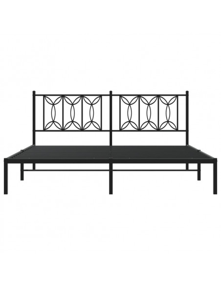 Giroletto con Testiera in Metallo Nero 183x213 cm