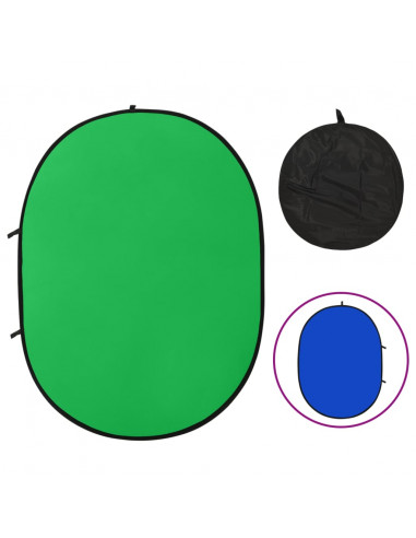 Fondale Ovale 2 in 1 Studio Fotografico Verde e Blu 200x150 cm