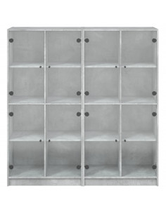 Libreria Ante Grigio Cemento 136x37x142 cm in Legno Multistrato 2