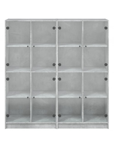 Libreria Ante Grigio Cemento 136x37x142 cm in Legno Multistrato