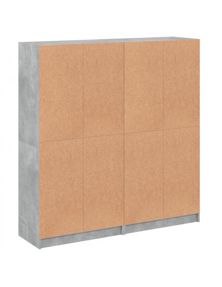 Libreria Ante Grigio Cemento 136x37x142 cm in Legno Multistrato