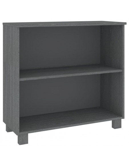 Credenza HAMAR Grigio Scuro 85x35x80 cm Legno Massello di Pino