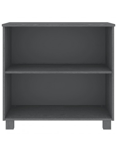 Credenza HAMAR Grigio Scuro 85x35x80 cm Legno Massello di Pino
