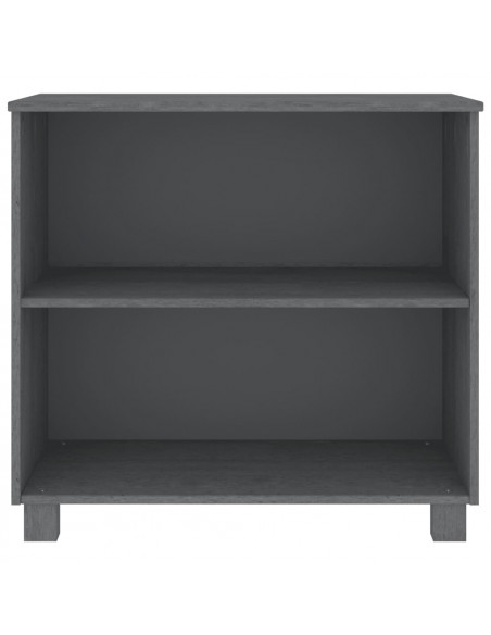 Credenza HAMAR Grigio Scuro 85x35x80 cm Legno Massello di Pino