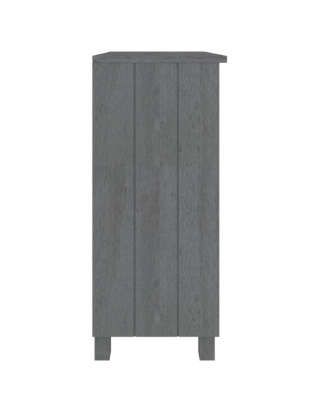 Credenza HAMAR Grigio Scuro 85x35x80 cm Legno Massello di Pino
