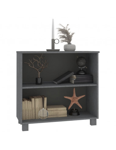 Credenza HAMAR Grigio Scuro 85x35x80 cm Legno Massello di Pino
