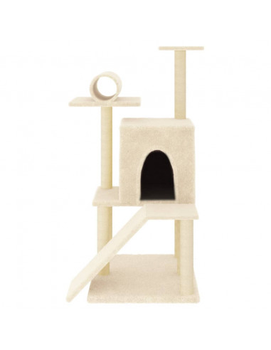Albero per Gatti con Tiragraffi in Sisal Crema 110,5 cm
