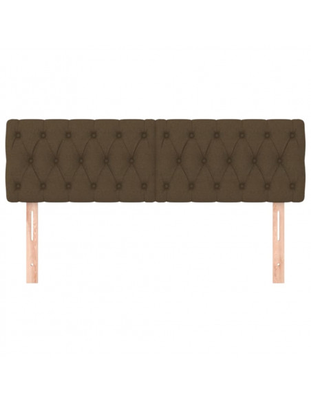Testiere 2 pz Marrone Scuro 72 x 7 x 78/88 cm in Tessuto