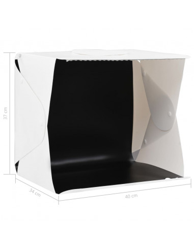 Light Box per Studio Foto a LED 40x34x37 cm in Plastica Bianco